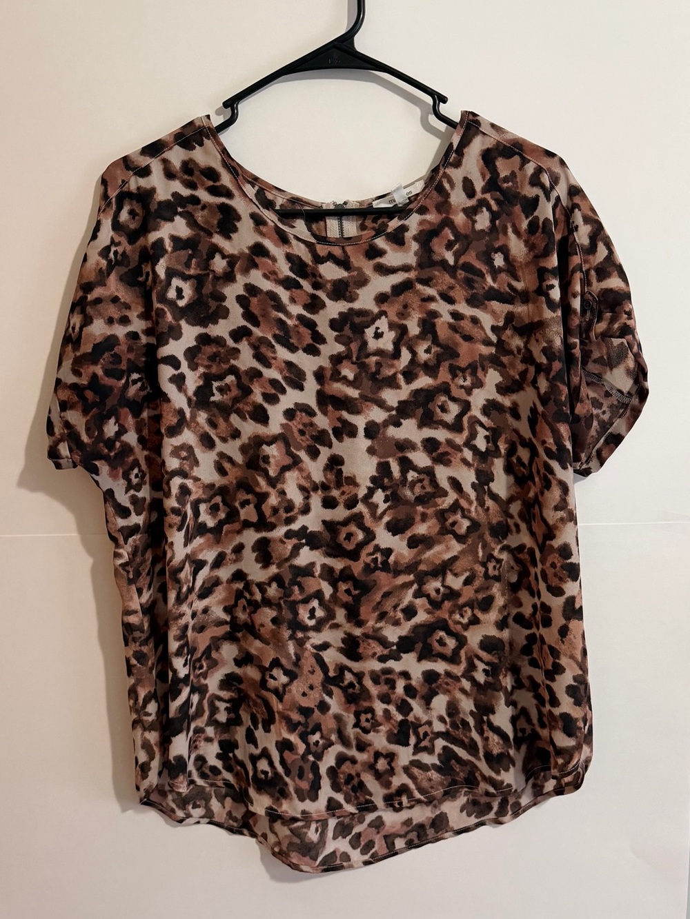 Maurices Leopard Print Short Sleeve Top - Brown Tan Black